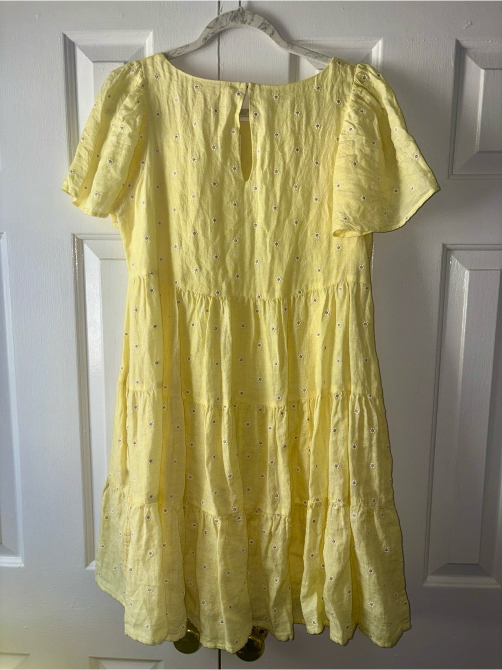 Lilly Pulitzer NWT Yellow Daisy Embroidered Linen Dress Women’s Size M - Picture 2 of 5